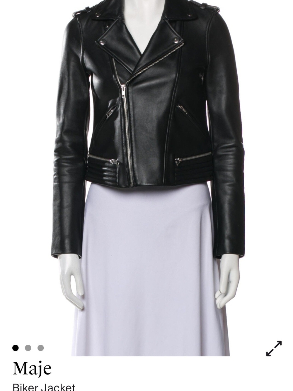Maje Black Leather Moto Jacket